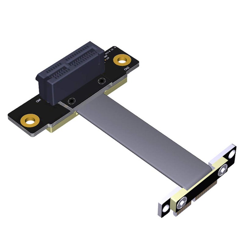 Mustpoint High Quality PCI-e PCI Express 36Pin 1X Extension Cable (Dual Vertical 90 Degrees Direction) - Image 1